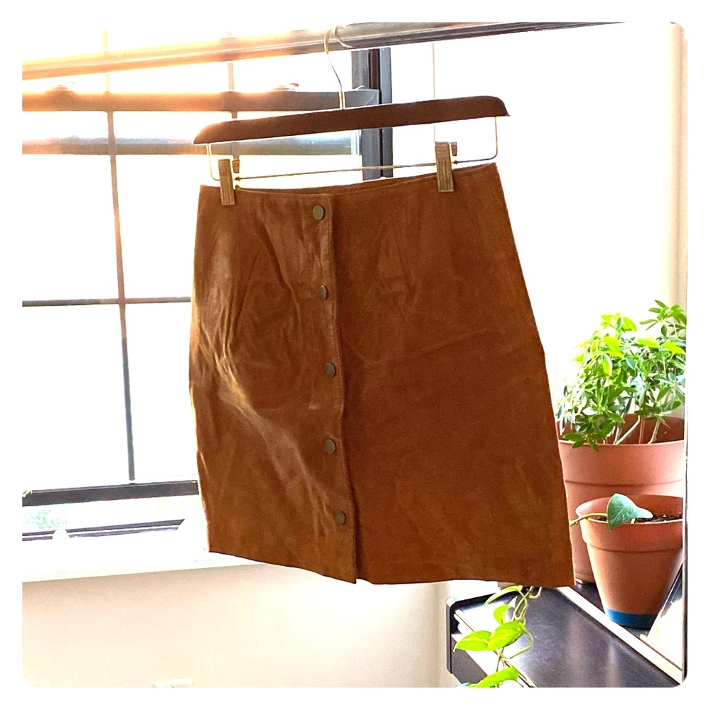 Suede mini skirt
